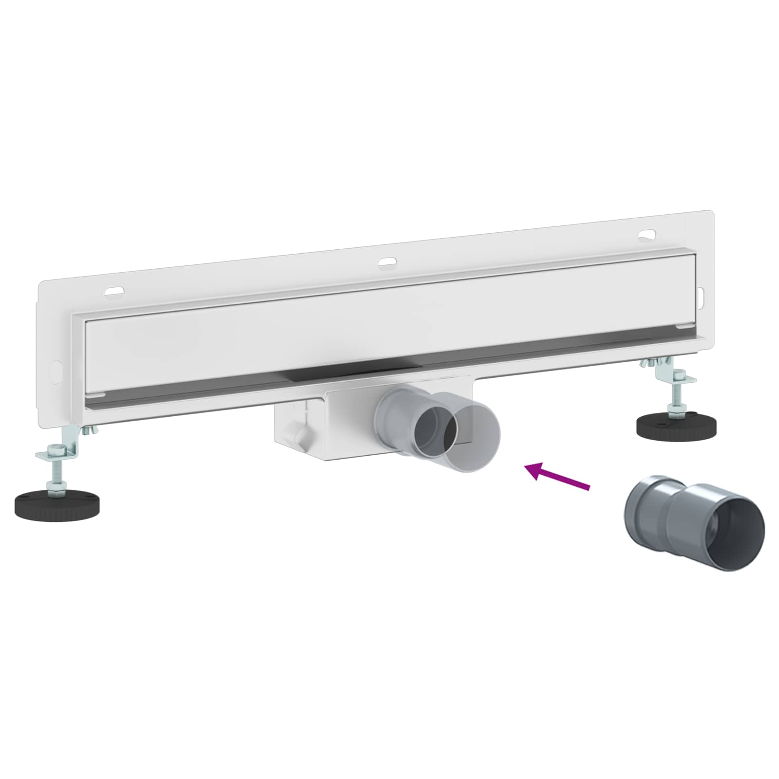 vidaXL Wandgemonteerde Douche Afvoer Zilver 50 cm Roestvrij staal 304