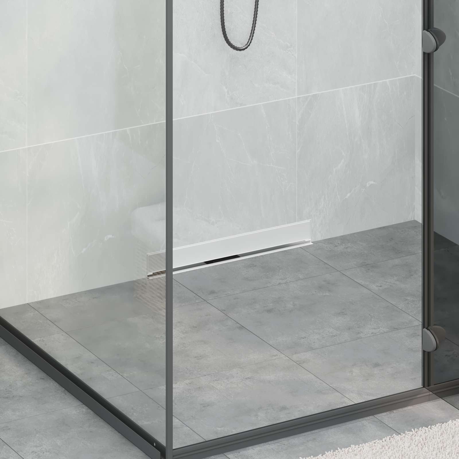 vidaXL Wandgemonteerde Douche Afvoer Zilver 50 cm Roestvrij staal 304