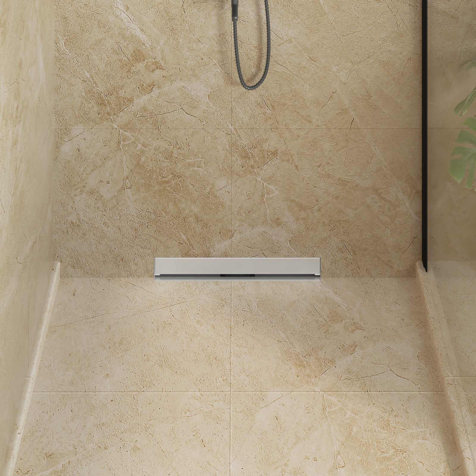 vidaXL Wandgemonteerde Douche Afvoer Zilver 50 cm Roestvrij staal 304