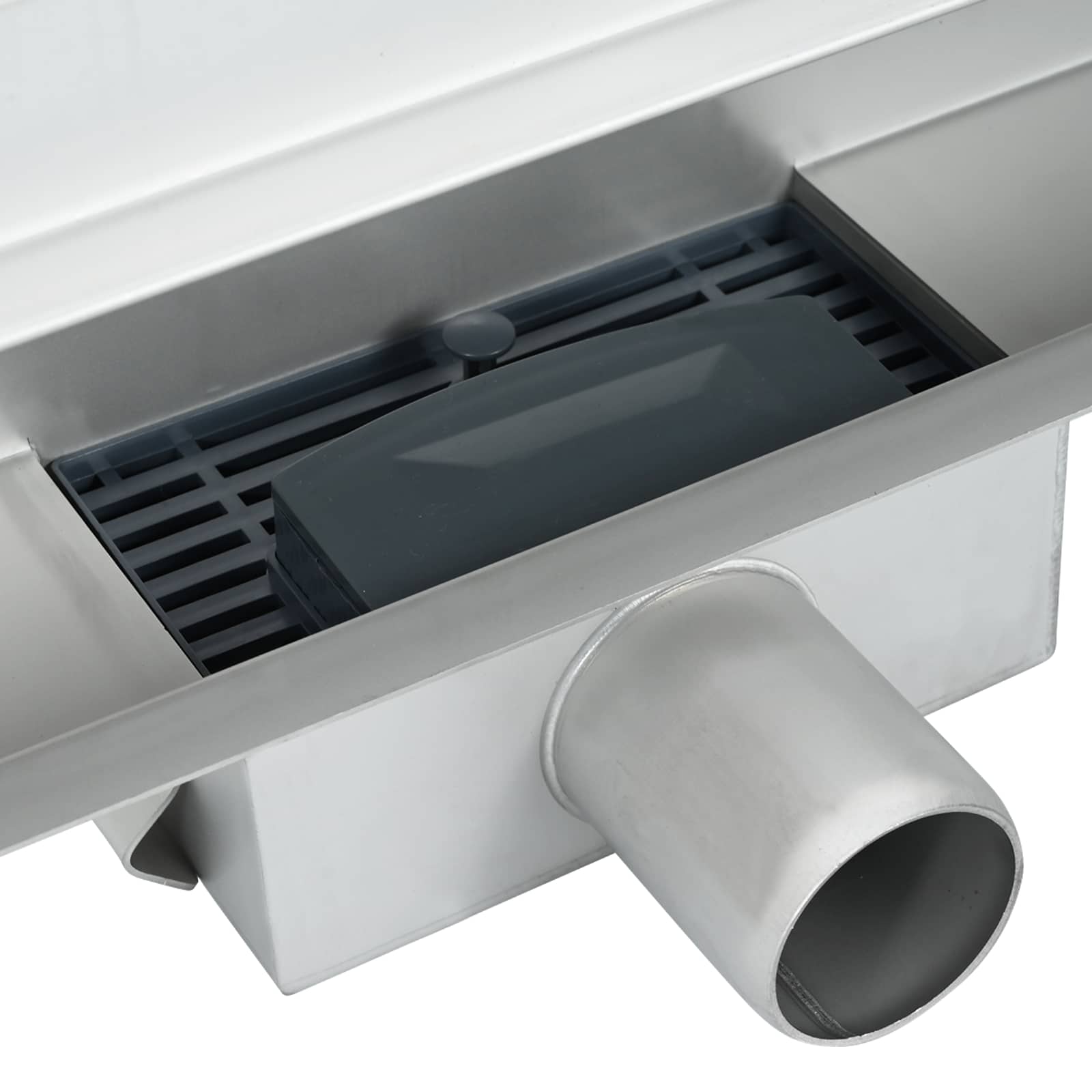 vidaXL Wandgemonteerde Douche Afvoer Zilver 50 cm Roestvrij staal 304
