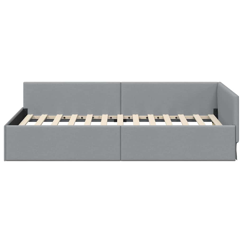 vidaXL Hoekbedframe Lichtgrijs 80 x 200 cm Stof en Geïmproviseerd hout