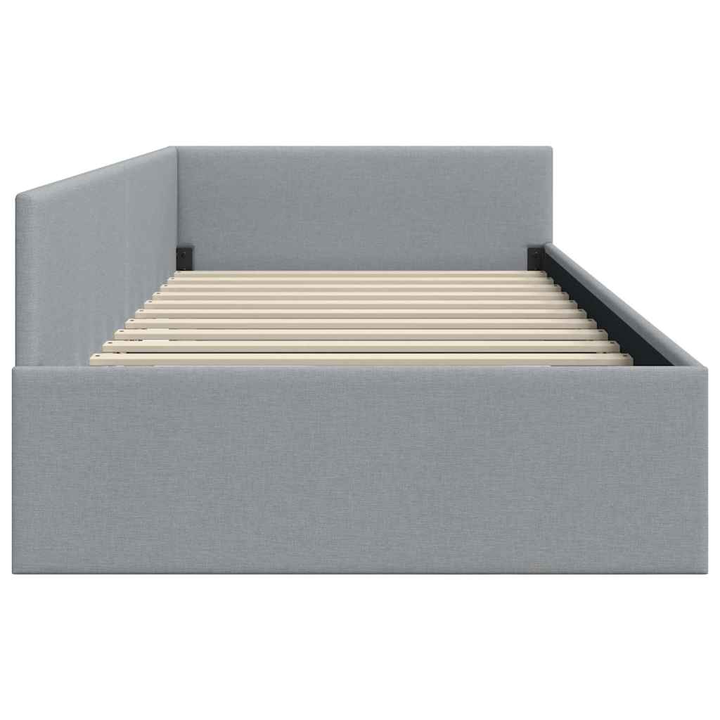 vidaXL Hoekbedframe Lichtgrijs 80 x 200 cm Stof en Geïmproviseerd hout