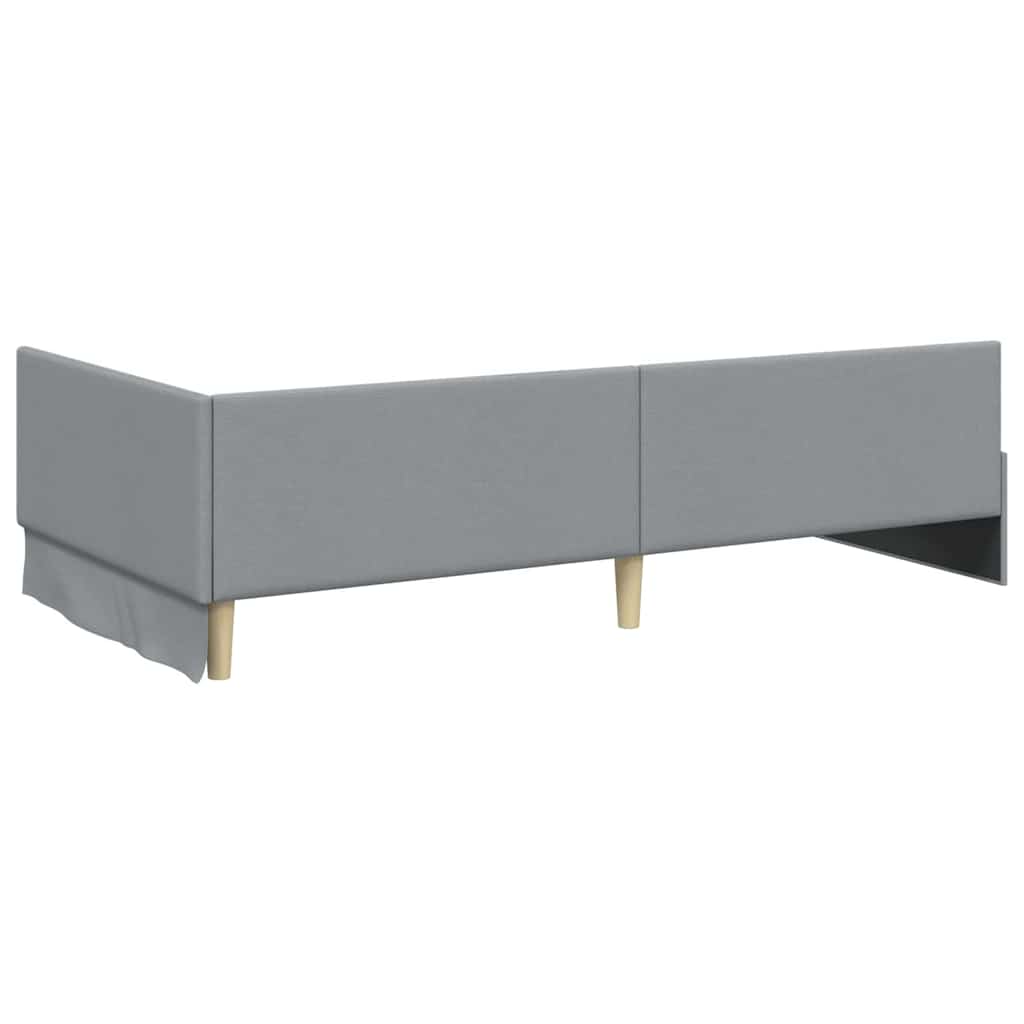 vidaXL Hoekbedframe Lichtgrijs 80 x 200 cm Stof en Geïmproviseerd hout
