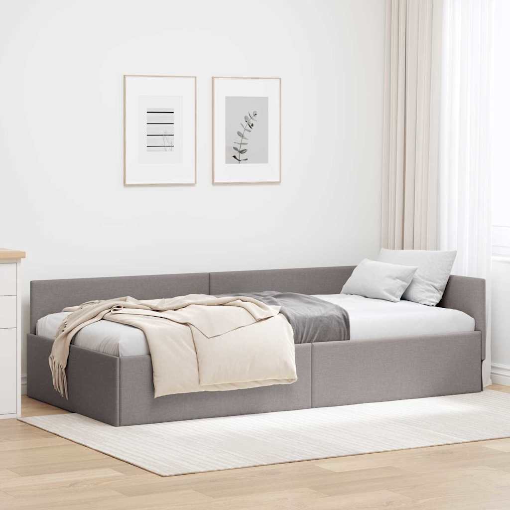 vidaXL Hoekbedframe Lichtgrijs 80 x 200 cm Stof en Geïmproviseerd hout