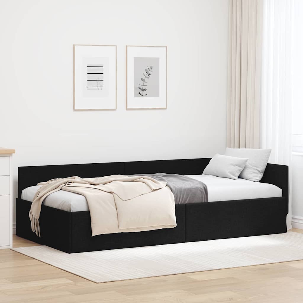 vidaXL Hoekbedframe Lichtgrijs 80 x 200 cm Stof en Geïmproviseerd hout