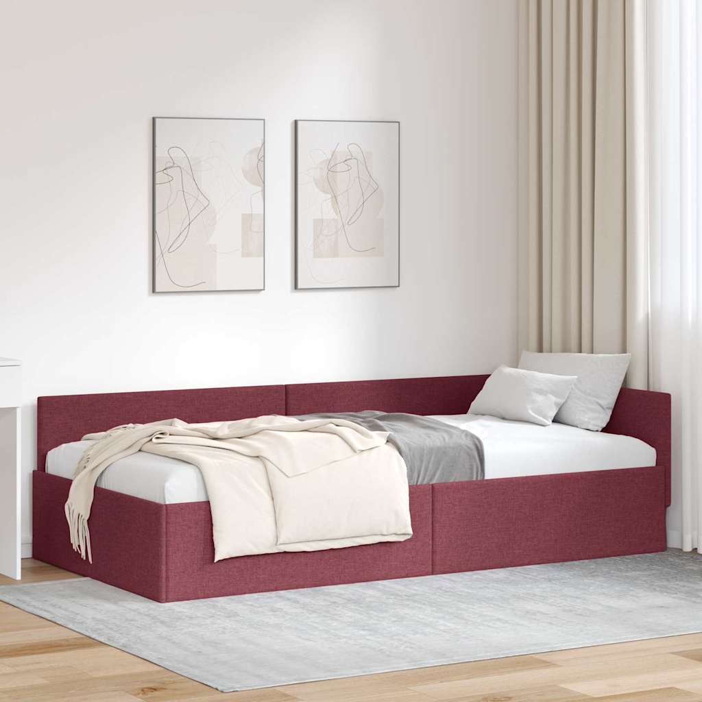 vidaXL Hoekbedframe Lichtgrijs 80 x 200 cm Stof en Geïmproviseerd hout