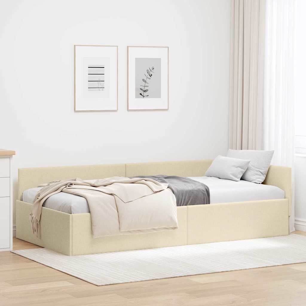 vidaXL Hoekbedframe Lichtgrijs 80 x 200 cm Stof en Geïmproviseerd hout