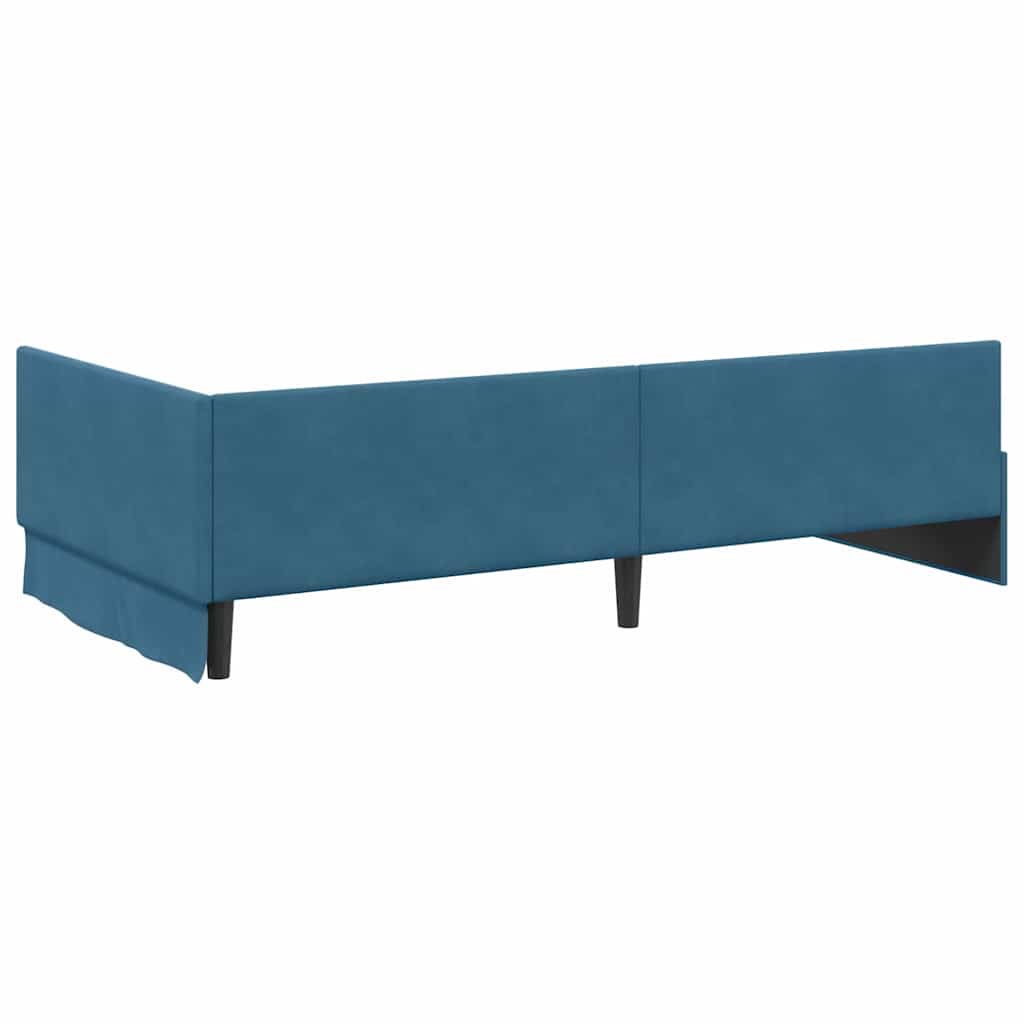 vidaXL Hoekbedframe Blauw 80 x 200 cm Fluweel en Engineered hout