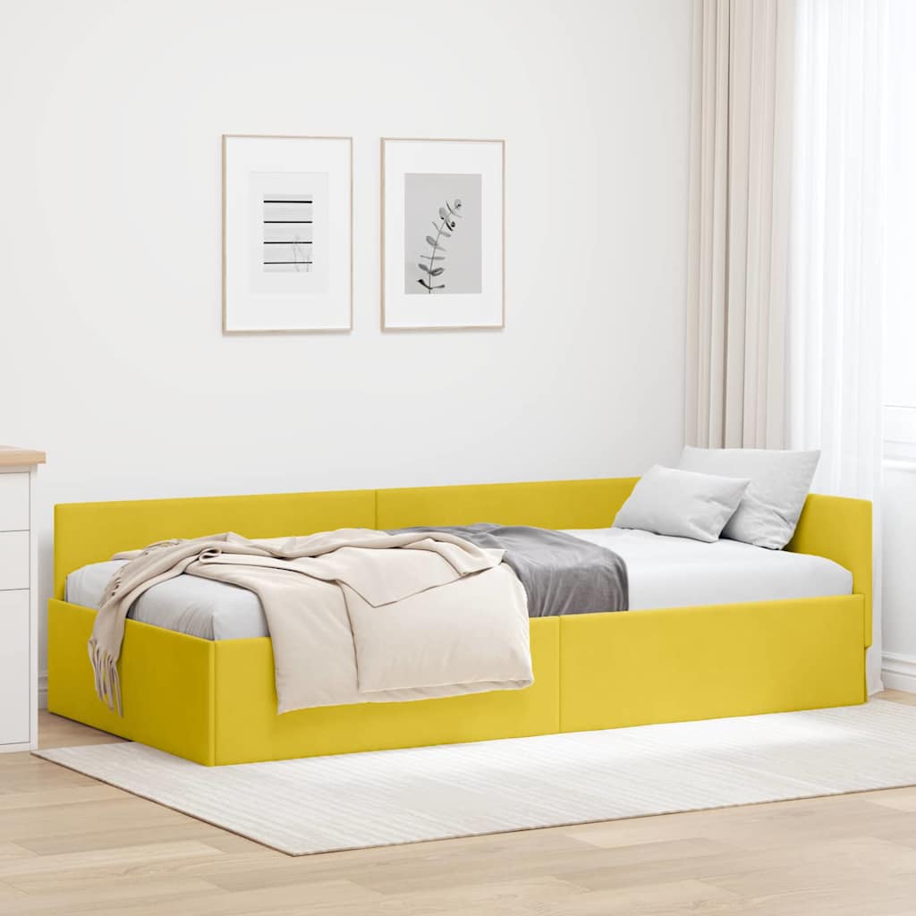vidaXL Hoekbedframe Blauw 80 x 200 cm Fluweel en Engineered hout