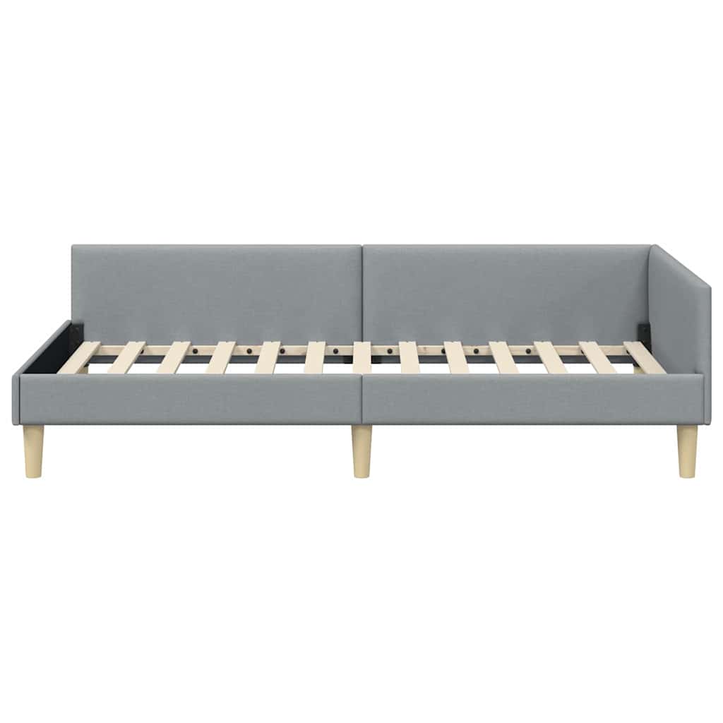 vidaXL Hoek Bed Frame Lichtgrijs 80 x 200 cm Stof en Geengineerd Hout