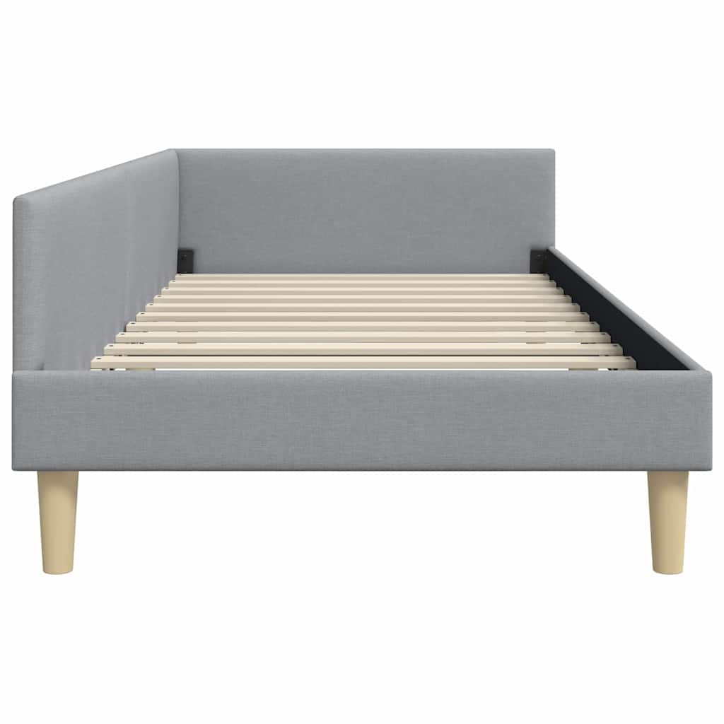 vidaXL Hoek Bed Frame Lichtgrijs 80 x 200 cm Stof en Geengineerd Hout