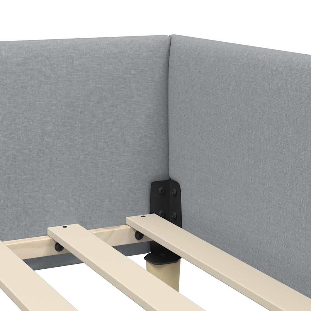 vidaXL Hoek Bed Frame Lichtgrijs 80 x 200 cm Stof en Geengineerd Hout