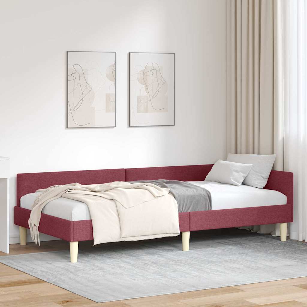 vidaXL Hoek Bed Frame Lichtgrijs 80 x 200 cm Stof en Geengineerd Hout
