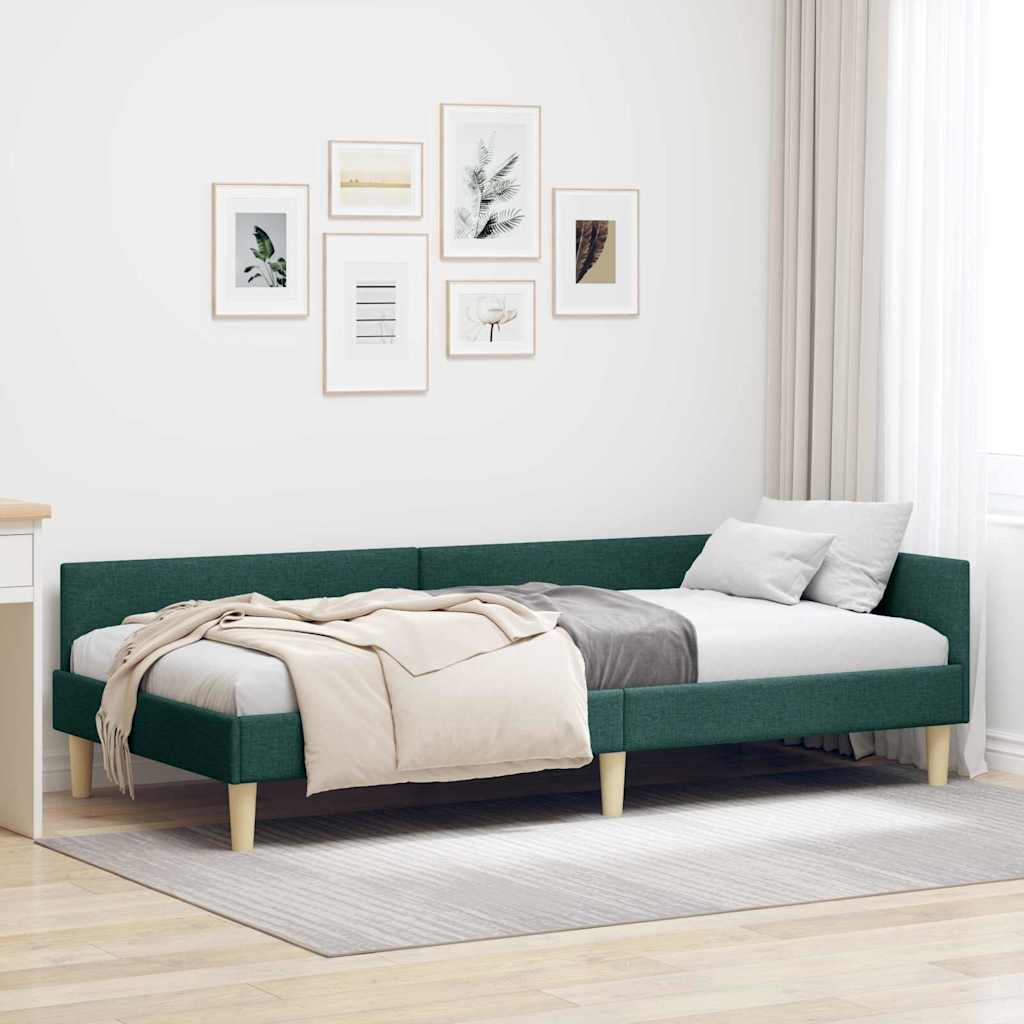 vidaXL Hoek Bed Frame Lichtgrijs 80 x 200 cm Stof en Geengineerd Hout