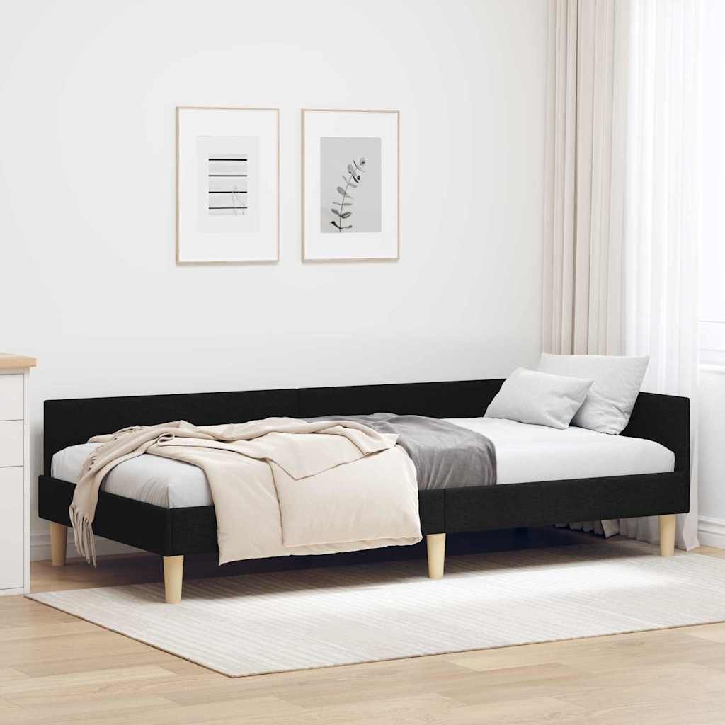 vidaXL Hoek Bed Frame Lichtgrijs 80 x 200 cm Stof en Geengineerd Hout