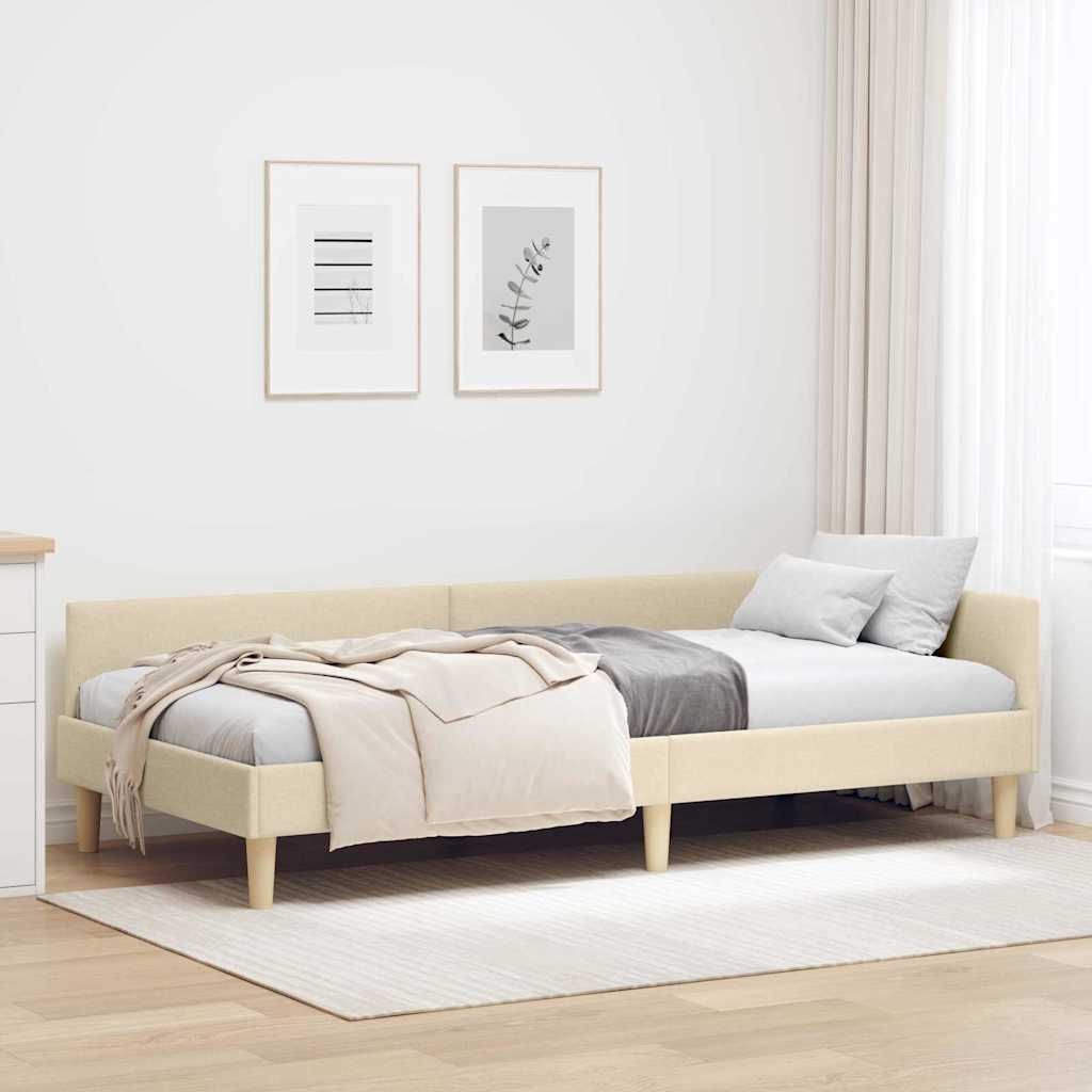 vidaXL Hoek Bed Frame Lichtgrijs 80 x 200 cm Stof en Geengineerd Hout
