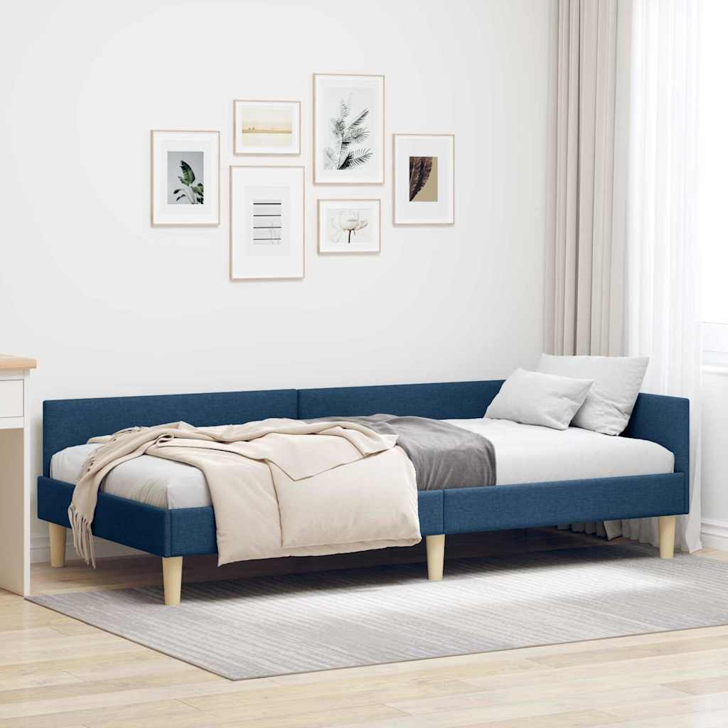 vidaXL Hoek Bed Frame Lichtgrijs 80 x 200 cm Stof en Geengineerd Hout