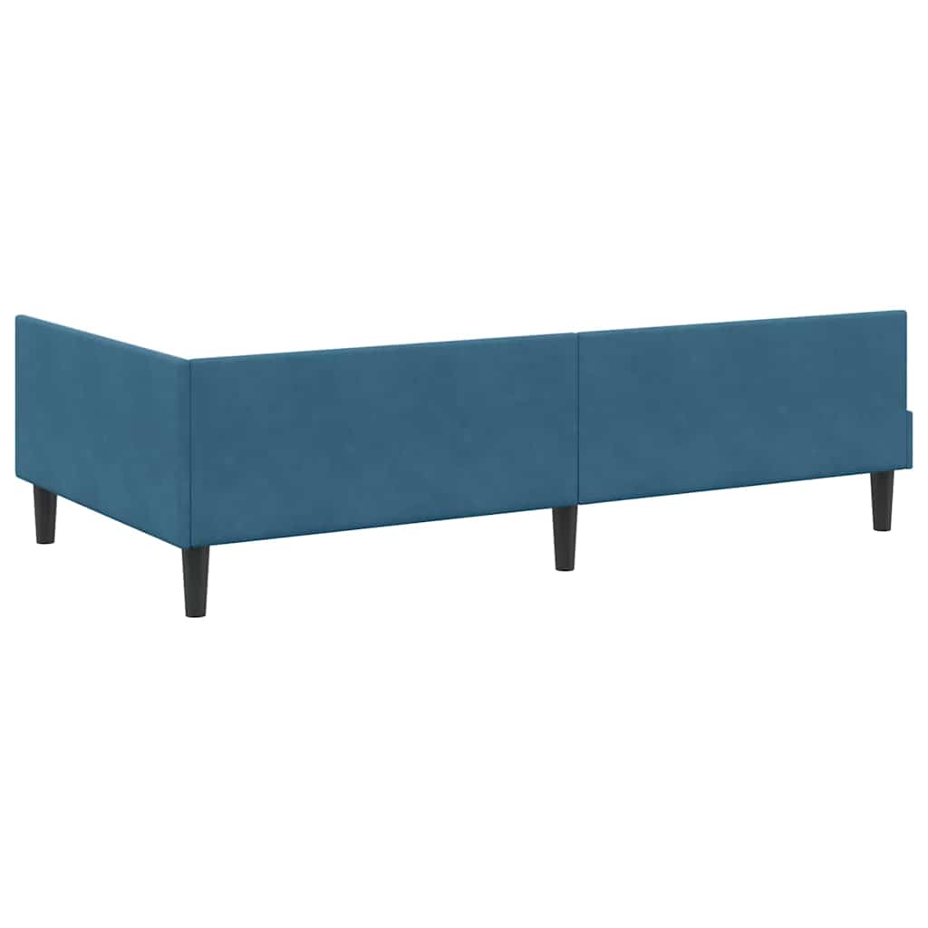 vidaXL Hoekbedframe Blauw 80 x 200 cm Velvet en Engineered hout