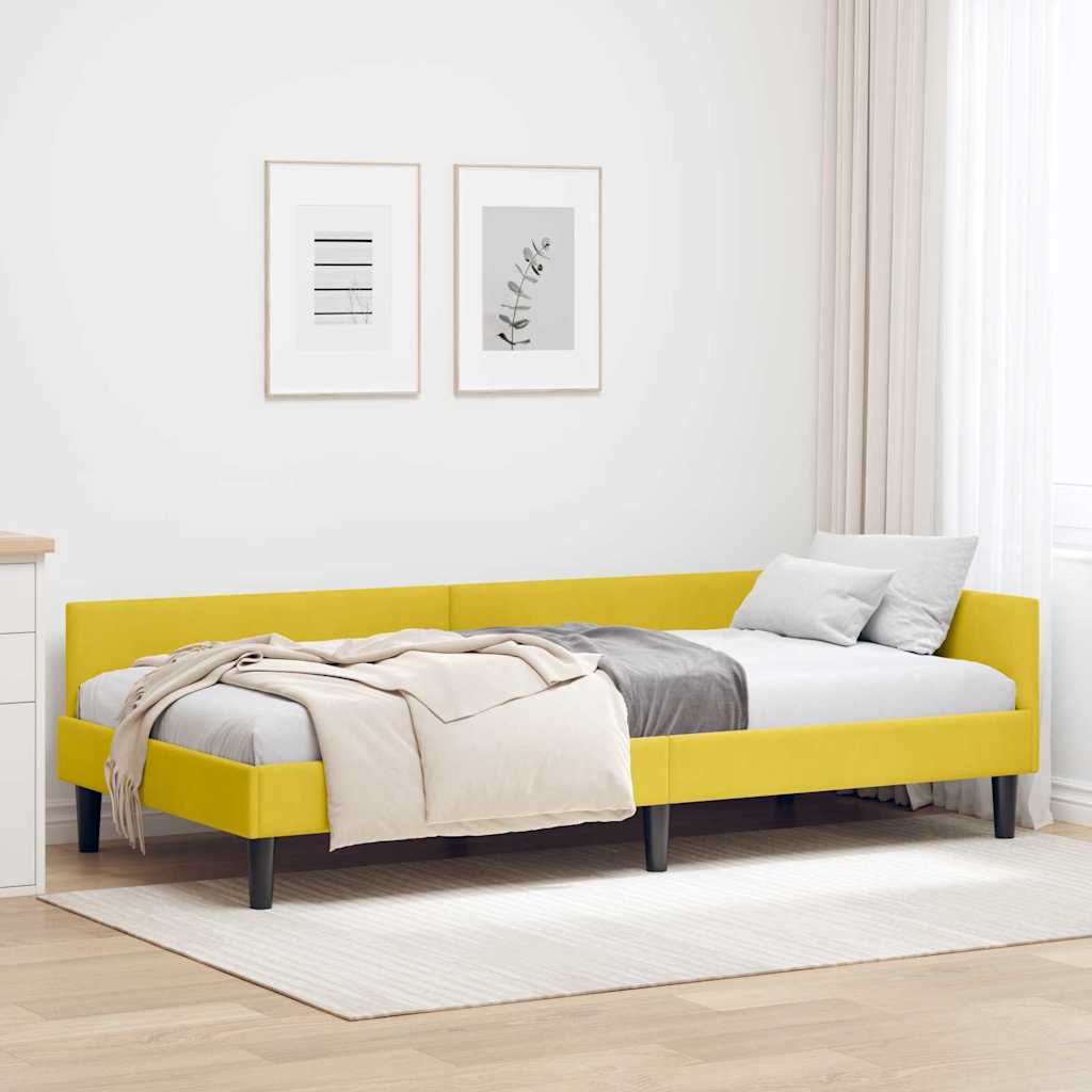 vidaXL Hoekbedframe Blauw 80 x 200 cm Velvet en Engineered hout