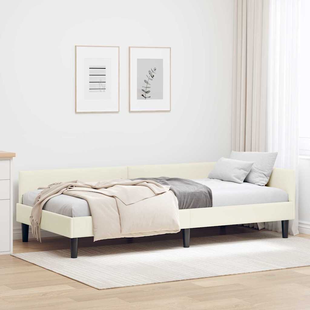 vidaXL Hoekbedframe Blauw 80 x 200 cm Velvet en Engineered hout