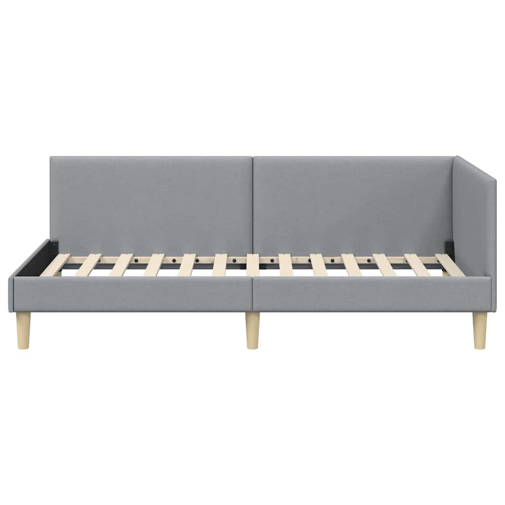 vidaXL Hoekbedframe Lichtgrijs 80 x 200 cm Stof en Geïmproviseerd hout