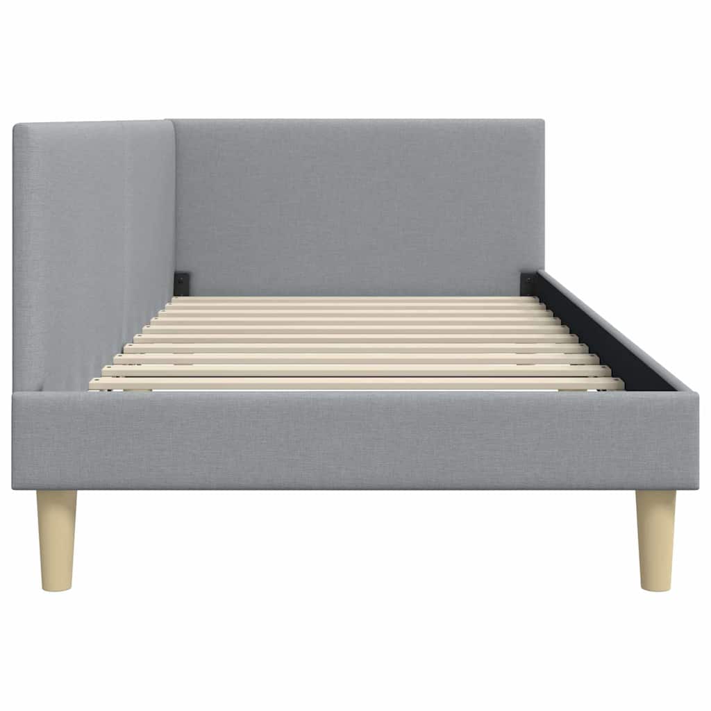 vidaXL Hoekbedframe Lichtgrijs 80 x 200 cm Stof en Geïmproviseerd hout