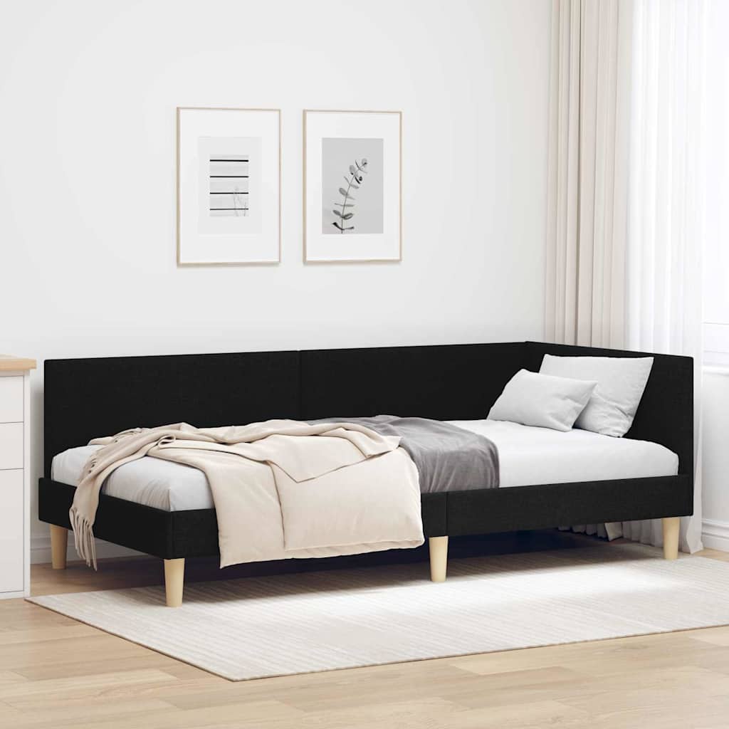 vidaXL Hoekbedframe Lichtgrijs 80 x 200 cm Stof en Geïmproviseerd hout