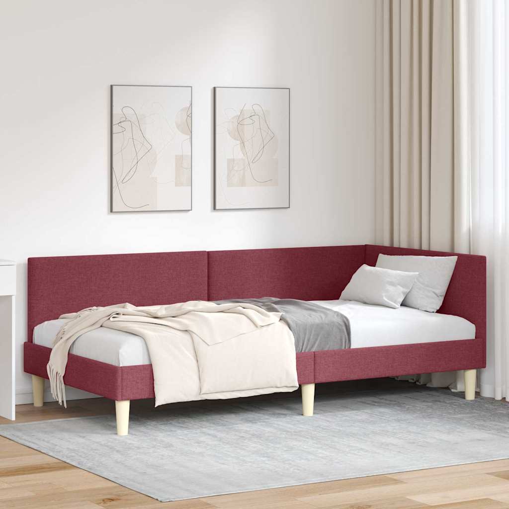 vidaXL Hoekbedframe Lichtgrijs 80 x 200 cm Stof en Geïmproviseerd hout