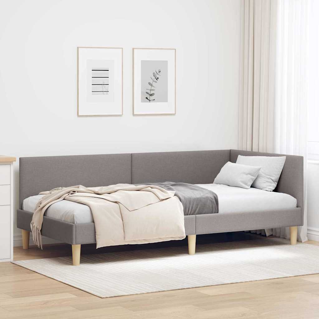 vidaXL Hoekbedframe Lichtgrijs 80 x 200 cm Stof en Geïmproviseerd hout