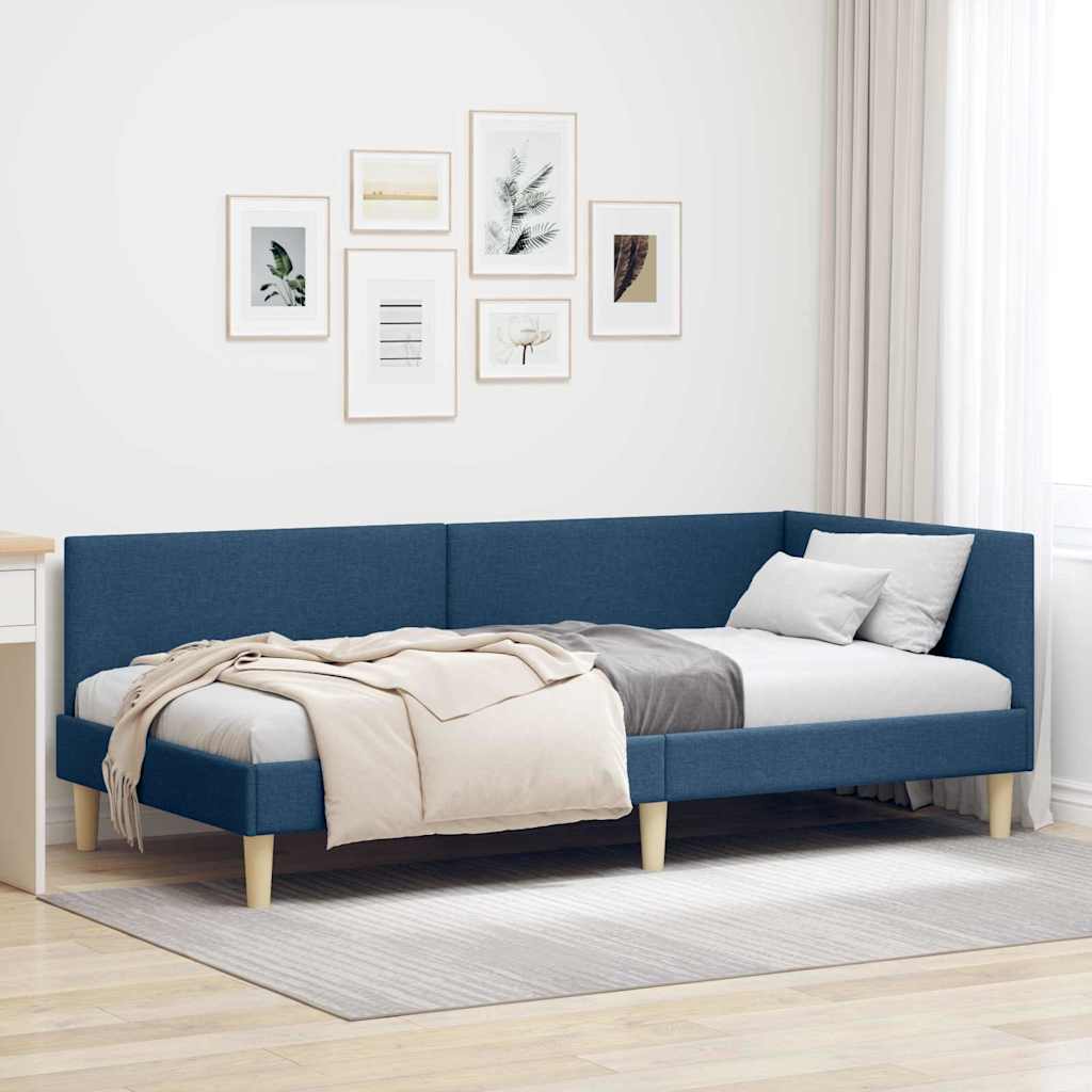 vidaXL Hoekbedframe Lichtgrijs 80 x 200 cm Stof en Geïmproviseerd hout