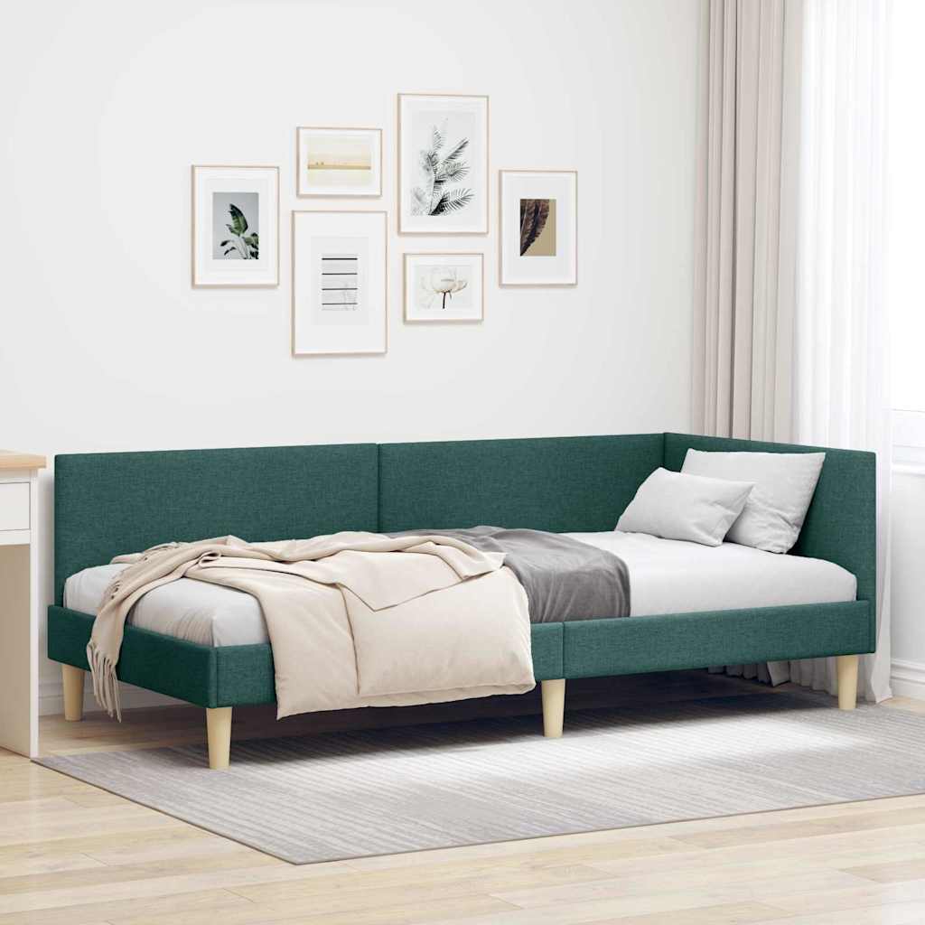 vidaXL Hoekbedframe Lichtgrijs 80 x 200 cm Stof en Geïmproviseerd hout
