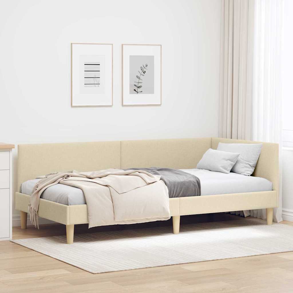 vidaXL Hoekbedframe Lichtgrijs 80 x 200 cm Stof en Geïmproviseerd hout