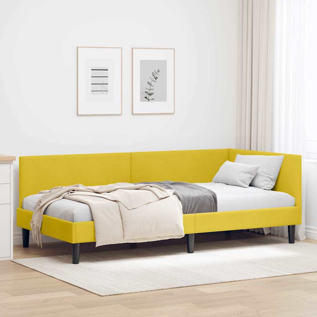 vidaXL Hoekbedframe Blauw 80 x 200 cm Fluweel en Engineered hout