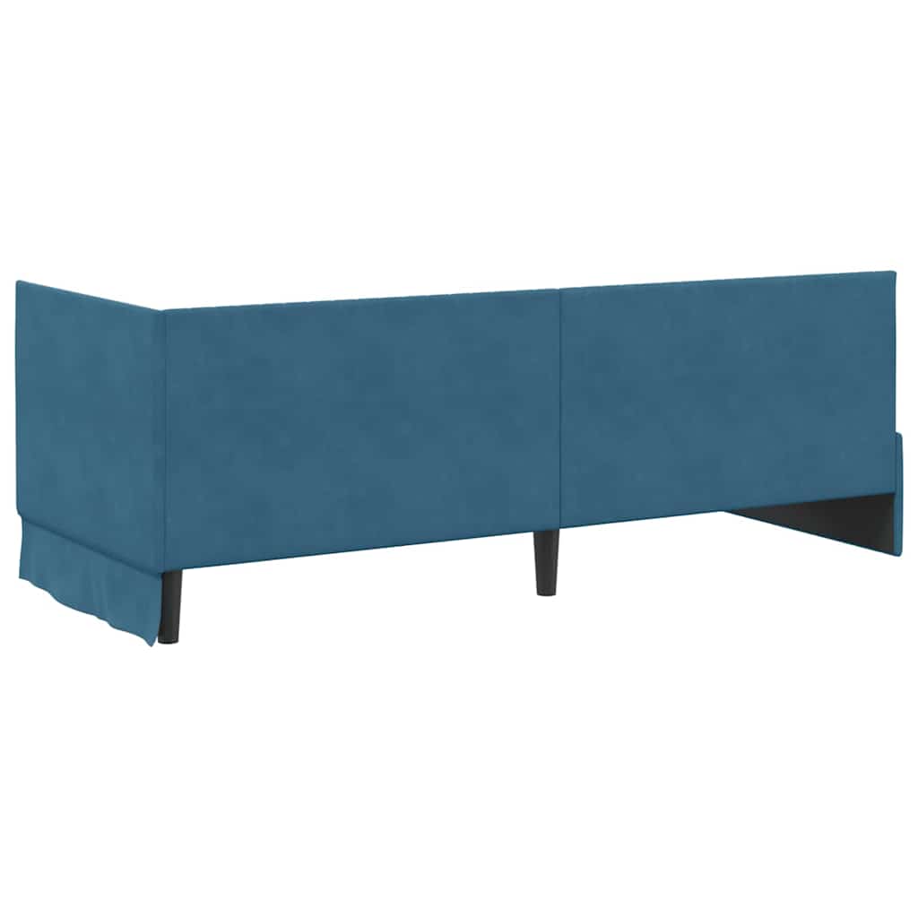 vidaXL Hoekbedframe met hoofdeinde Blauw 80 x 200 cm Fluweel