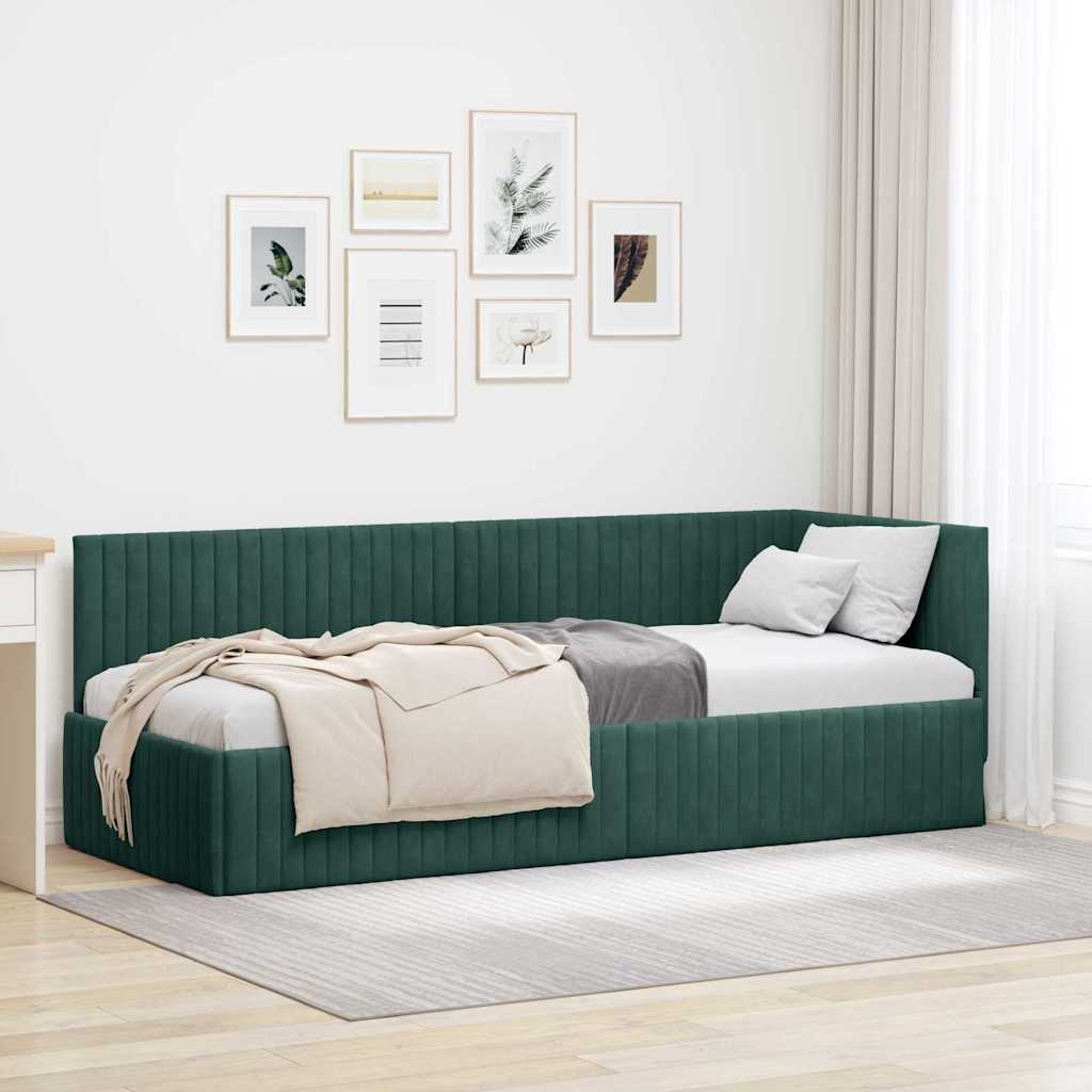 vidaXL Hoekbedframe met hoofdeinde Blauw 80 x 200 cm Fluweel
