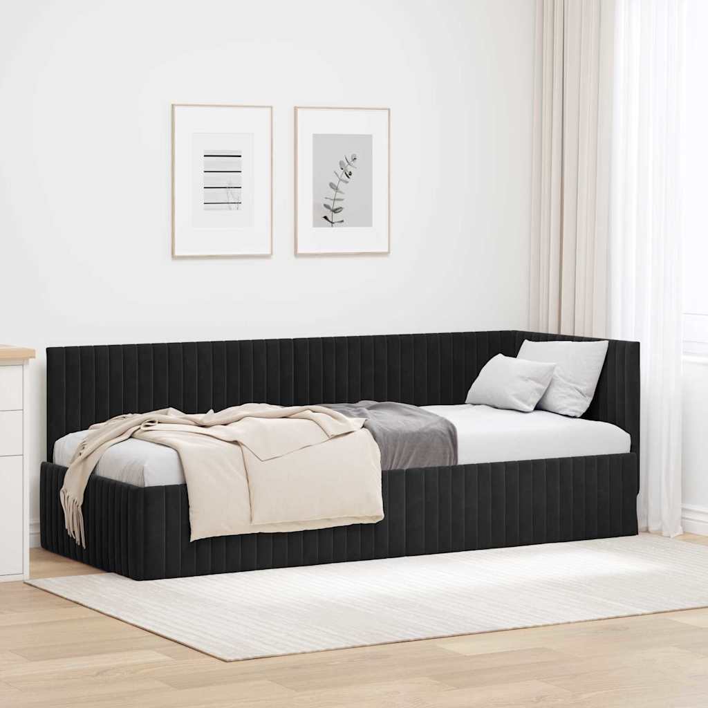 vidaXL Hoekbedframe met hoofdeinde Blauw 80 x 200 cm Fluweel