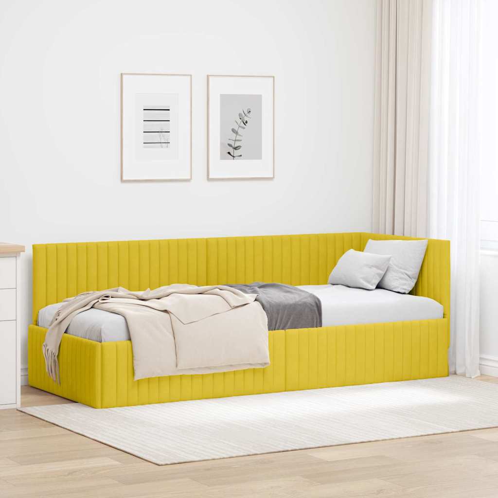 vidaXL Hoekbedframe met hoofdeinde Blauw 80 x 200 cm Fluweel
