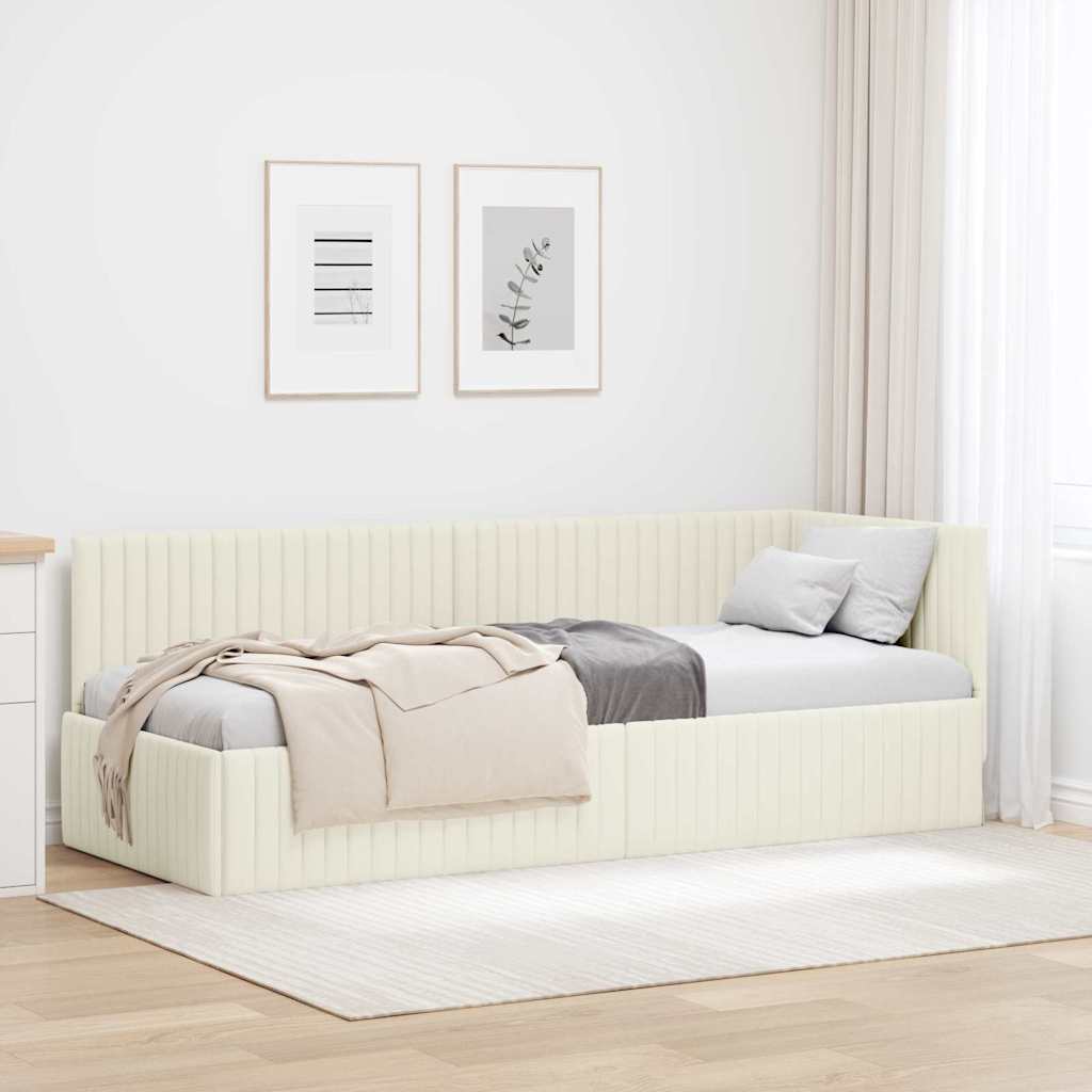 vidaXL Hoekbedframe met hoofdeinde Blauw 80 x 200 cm Fluweel