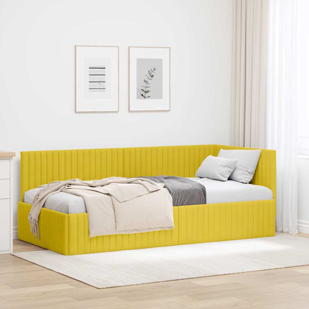 vidaXL Hoekbedframe met hoofdeinde Blauw 80 x 200 cm Fluweel
