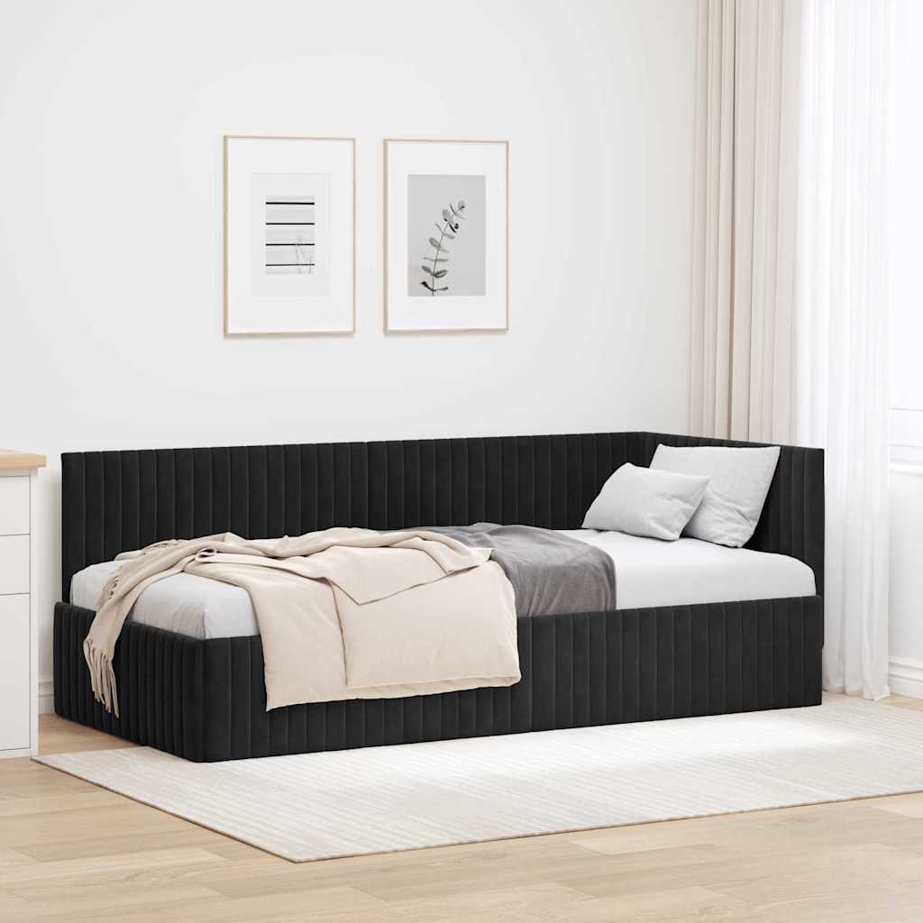 vidaXL Hoekbedframe met hoofdeinde Blauw 80 x 200 cm Fluweel