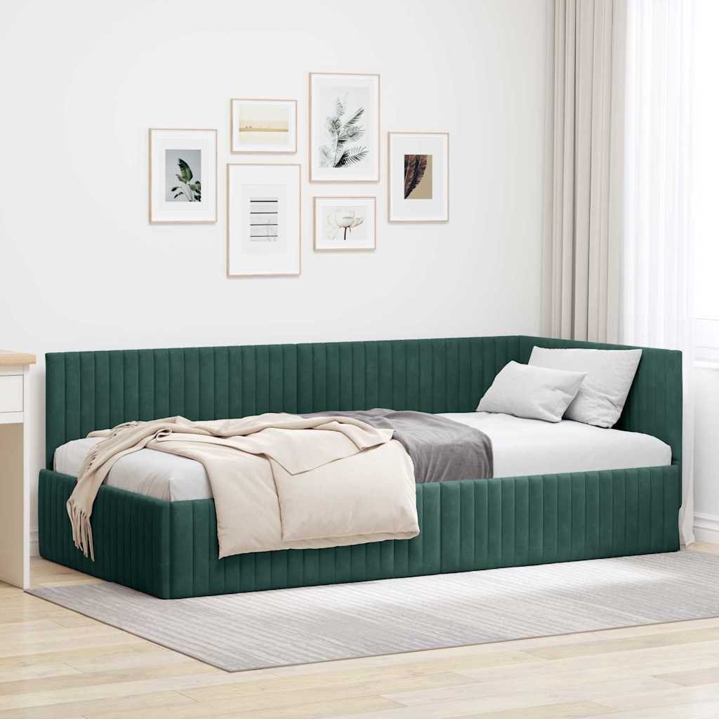 vidaXL Hoekbedframe met hoofdeinde Blauw 80 x 200 cm Fluweel