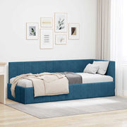 vidaXL Hoekbedframe met hoofdeinde Blauw 80 x 200 cm Fluweel