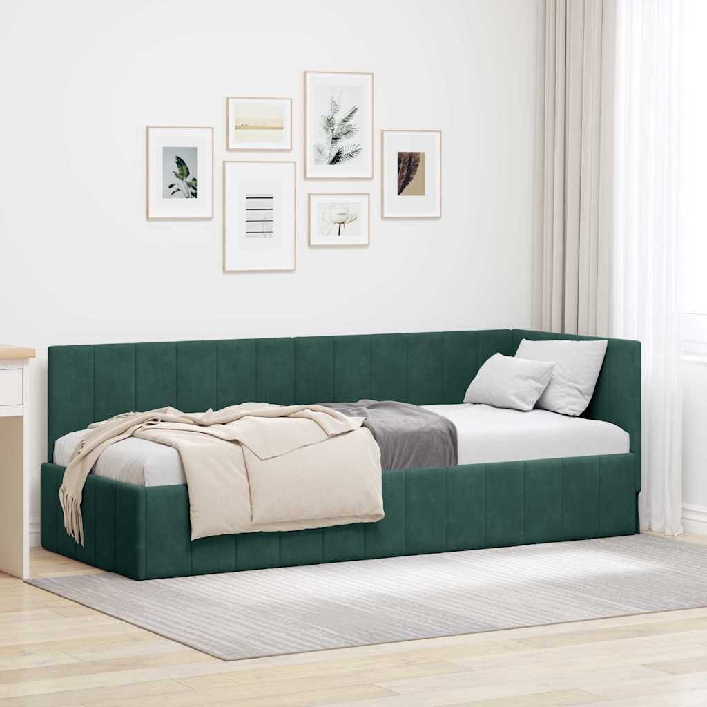 vidaXL Hoekbedframe met hoofdeinde Blauw 80 x 200 cm Fluweel