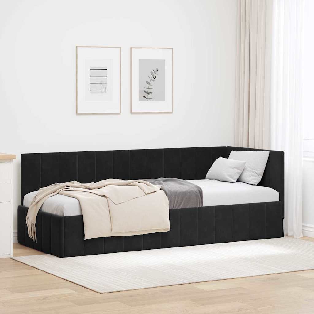 vidaXL Hoekbedframe met hoofdeinde Blauw 80 x 200 cm Fluweel
