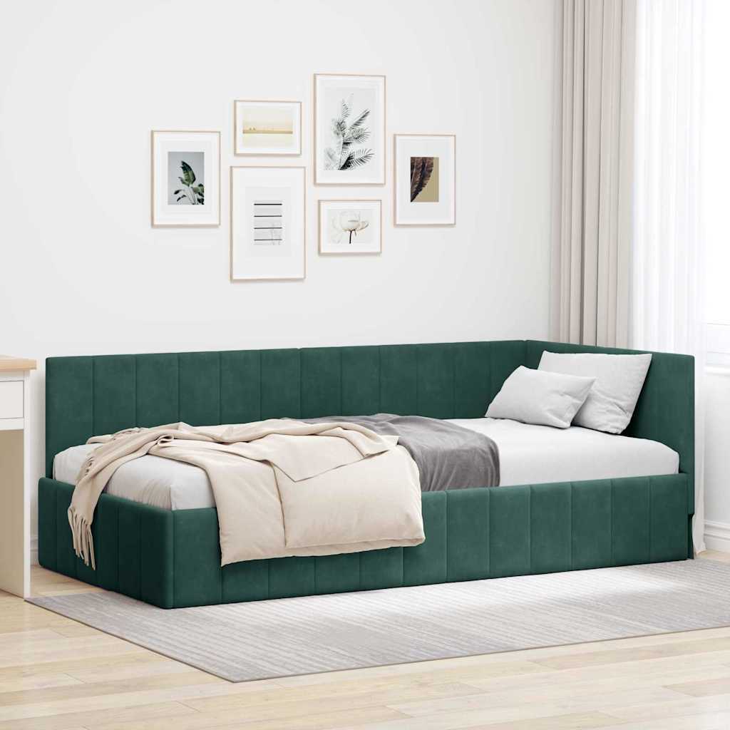 vidaXL Hoekbedframe met hoofdeinde Blauw 80 x 200 cm Fluweel