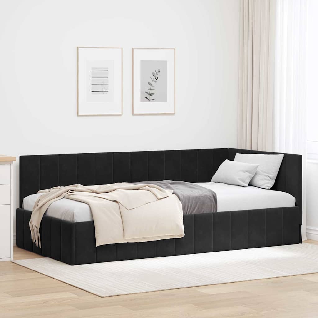 vidaXL Hoekbedframe met hoofdeinde Blauw 80 x 200 cm Fluweel