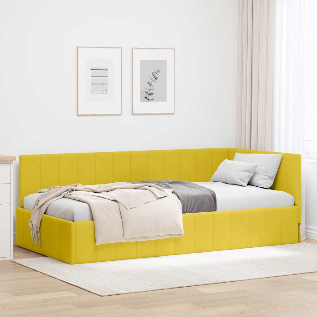 vidaXL Hoekbedframe met hoofdeinde Blauw 80 x 200 cm Fluweel