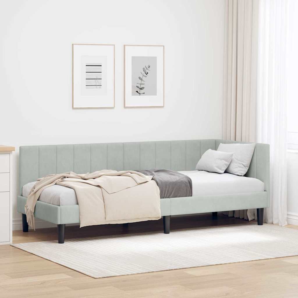 vidaXL Hoekbedframe met hoofdeinde Blauw 80 x 200 cm Fluweel