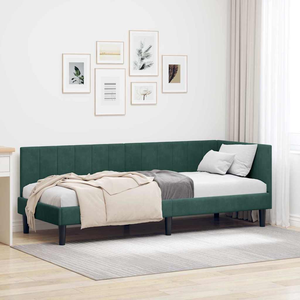 vidaXL Hoekbedframe met hoofdeinde Blauw 80 x 200 cm Fluweel