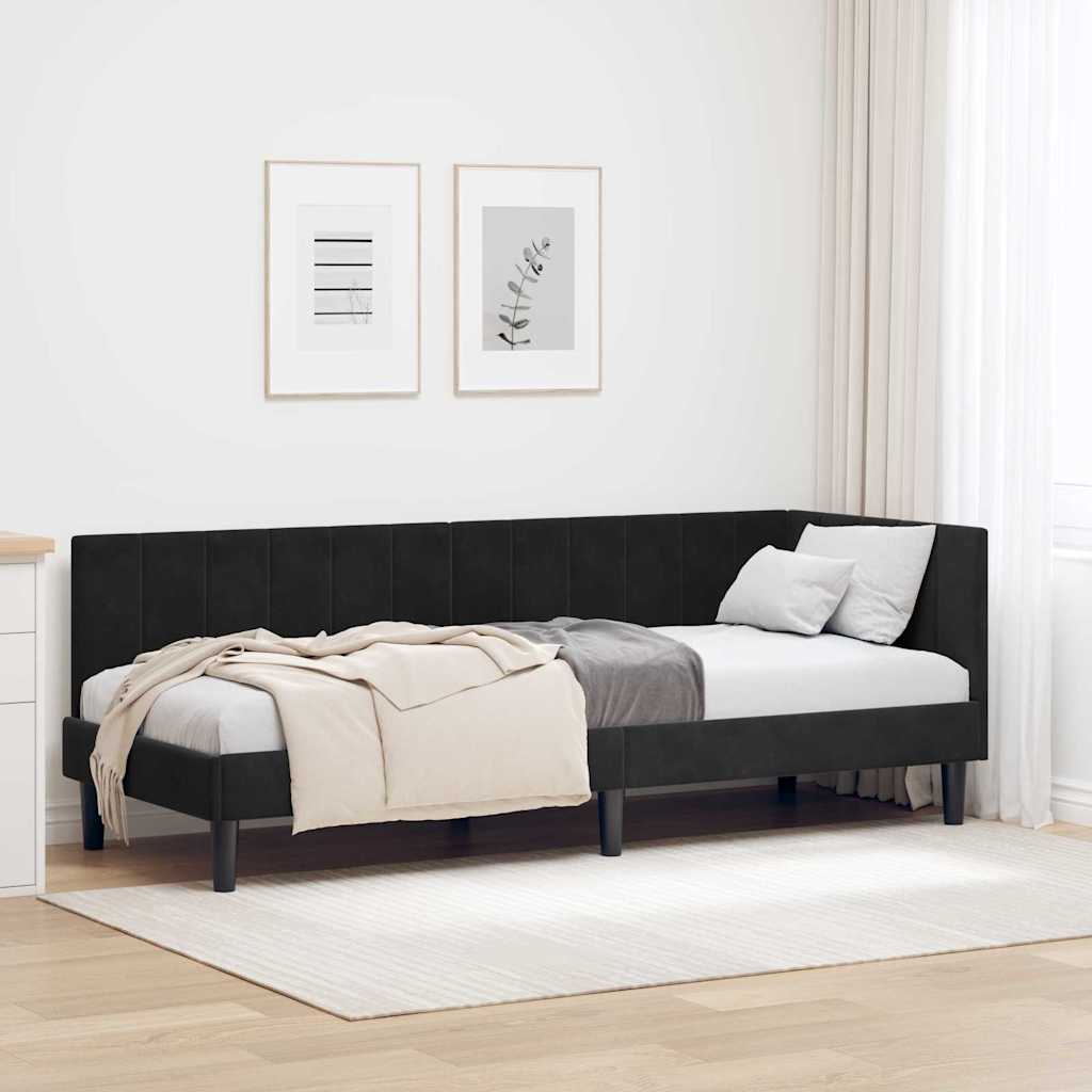 vidaXL Hoekbedframe met hoofdeinde Blauw 80 x 200 cm Fluweel